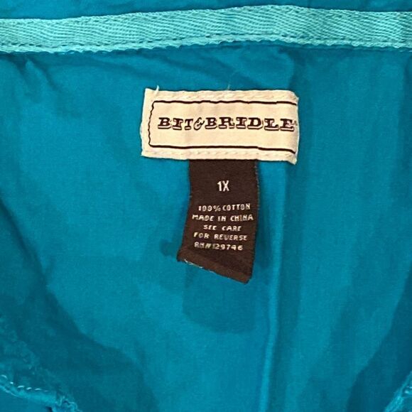 Bit & Bridle Button Up Blouse Shirt Size 1X  - Picture 3 of 5